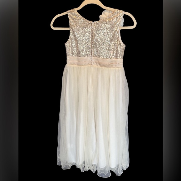Off White & Gold Easter | Flower Girl Dress Size 10 NWOT - Picture 2 of 3